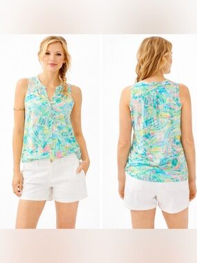 Lilly Pulitzer Essie Tank Top Sea Salt and Sun